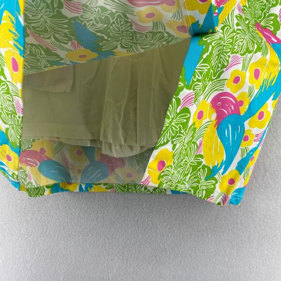 LILLY PULITZER Skirt 12 Parrot Bird Floral Skort Golf Tennis Stretch Cotton - Picture 8 of 14